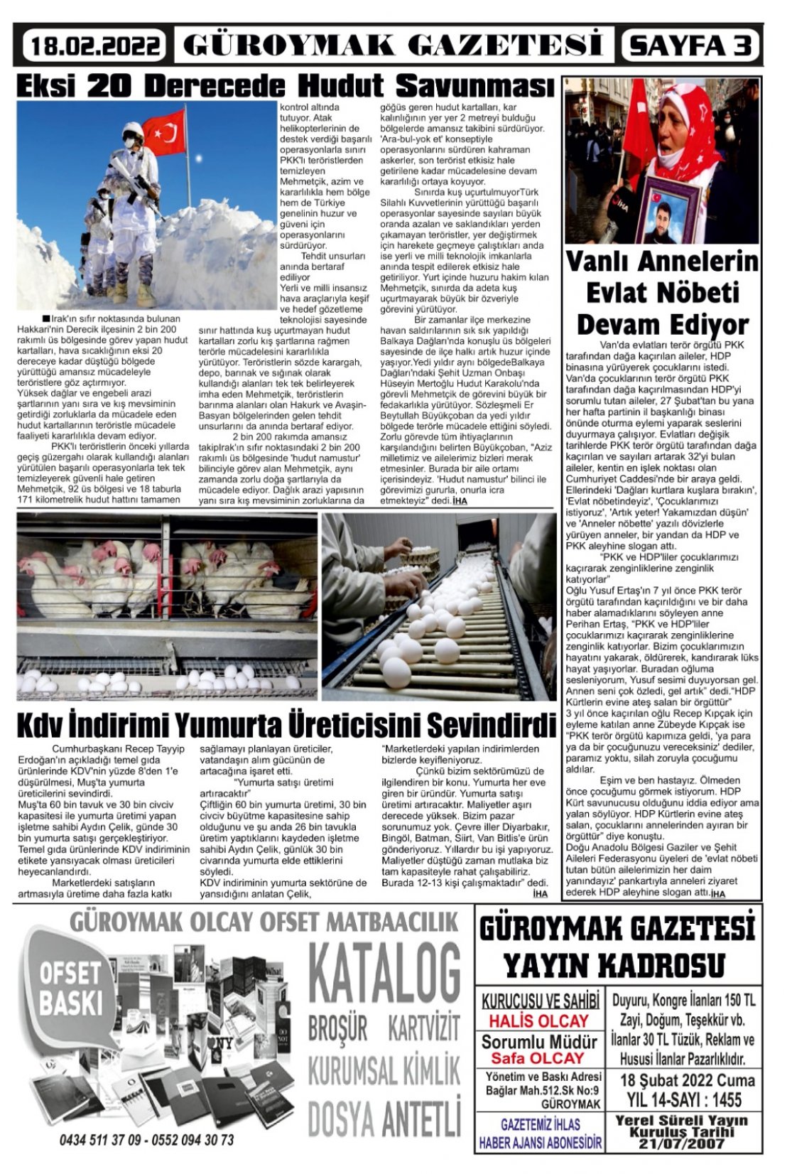 Güroymak Gazetesi  Sayılı Gazete Küpürü