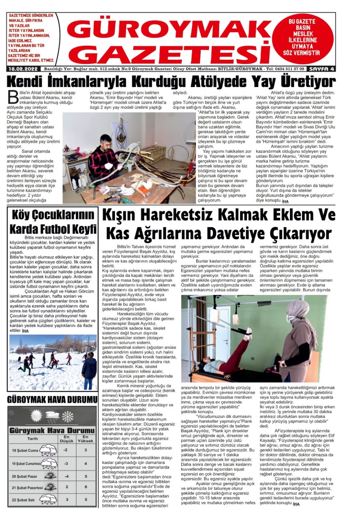 Güroymak Gazetesi  Sayılı Gazete Küpürü