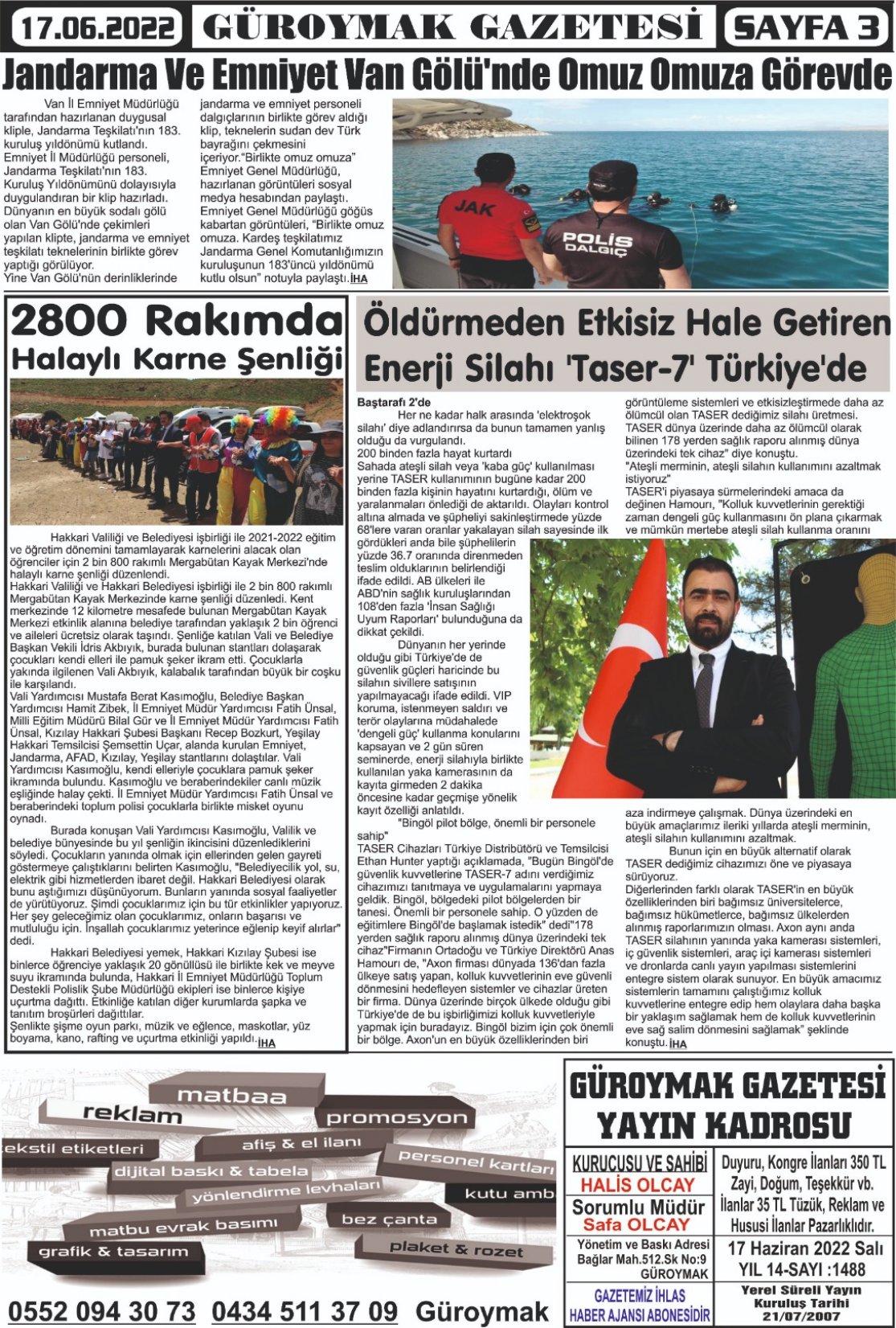 Güroymak Gazetesi  Sayılı Gazete Küpürü