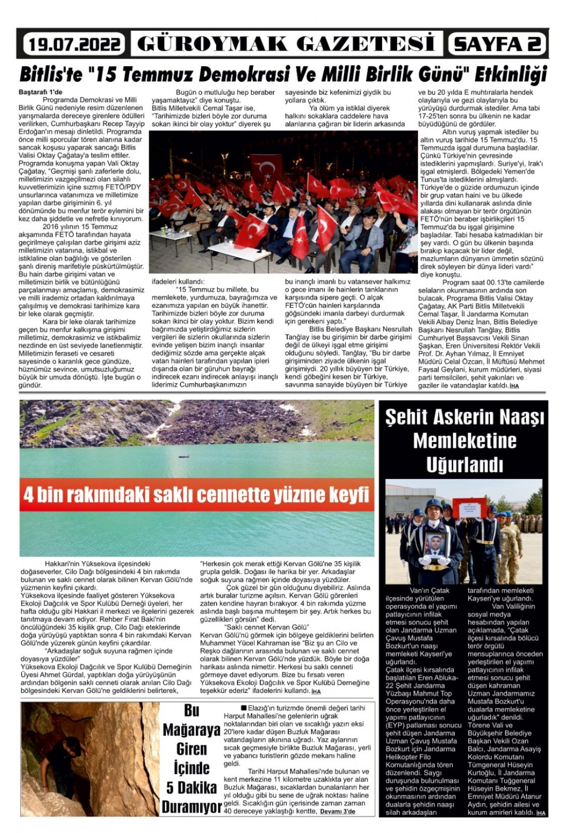 Güroymak Gazetesi  Sayılı Gazete Küpürü