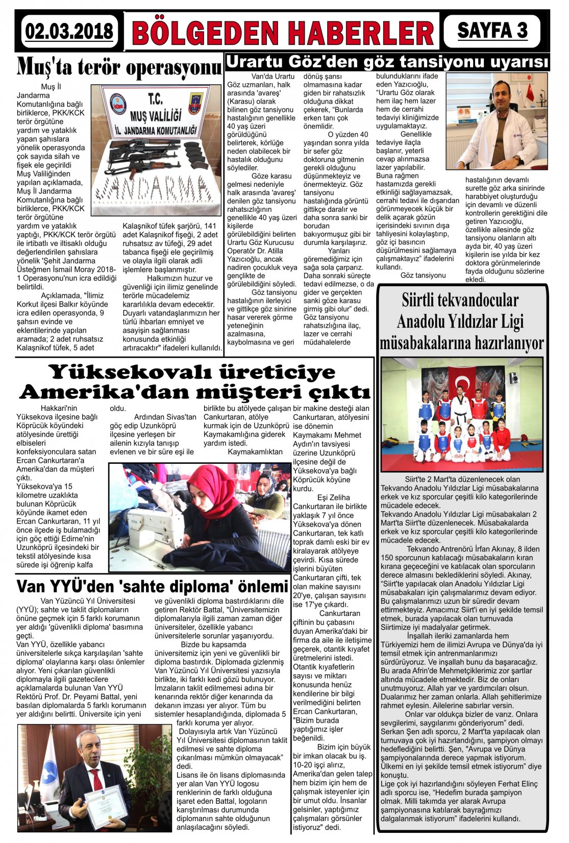 Güroymak Gazetesi  Sayılı Gazete Küpürü