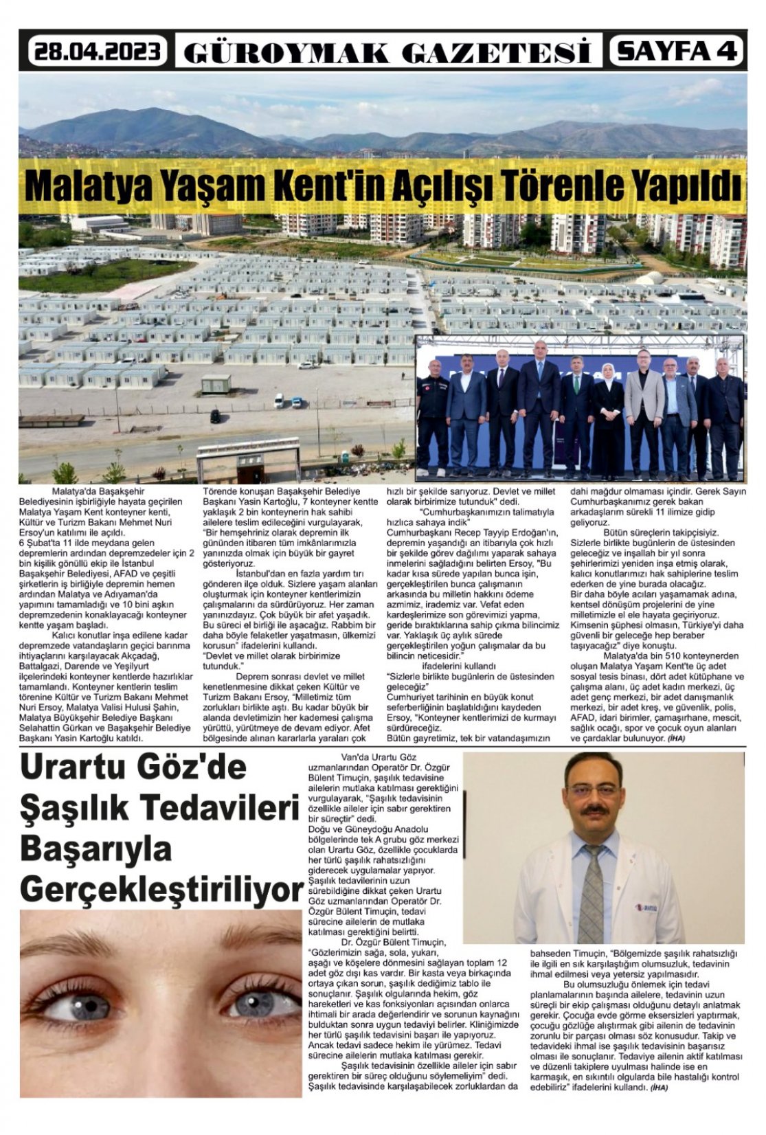 Güroymak Gazetesi  Sayılı Gazete Küpürü