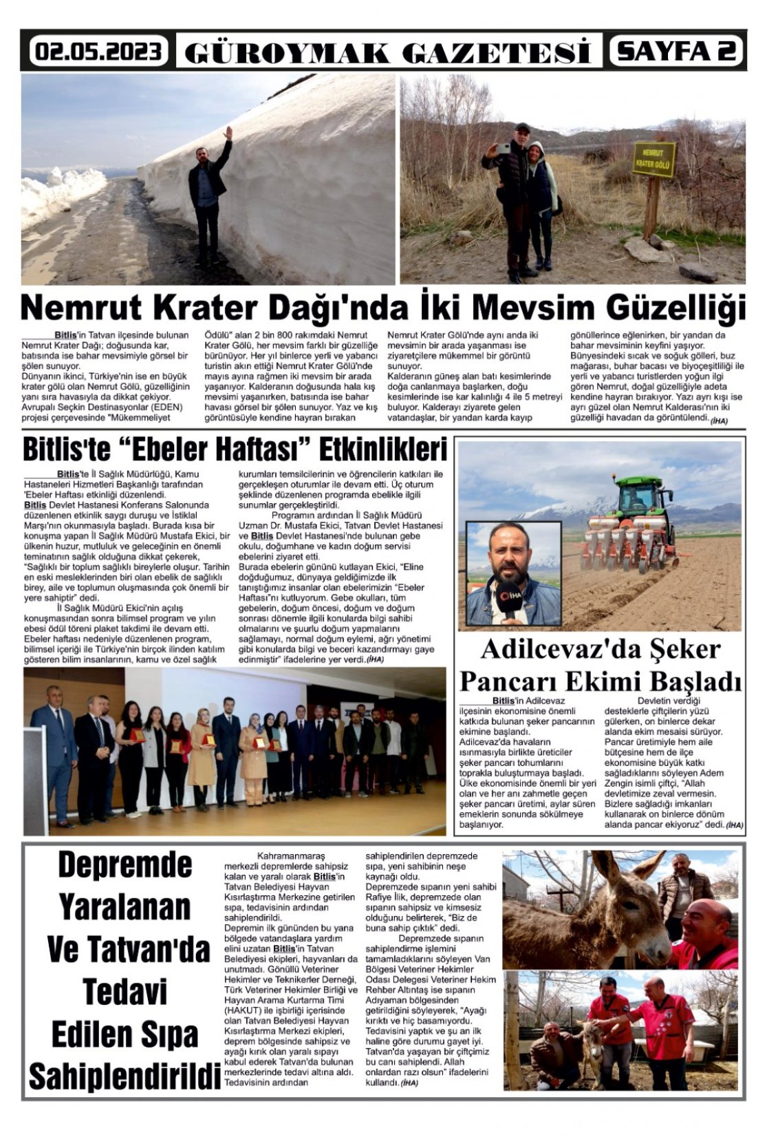 Güroymak Gazetesi  Sayılı Gazete Küpürü