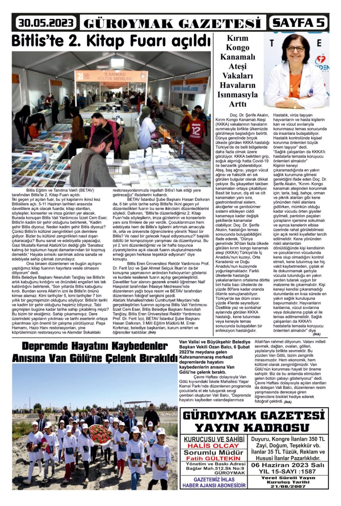 Güroymak Gazetesi  Sayılı Gazete Küpürü