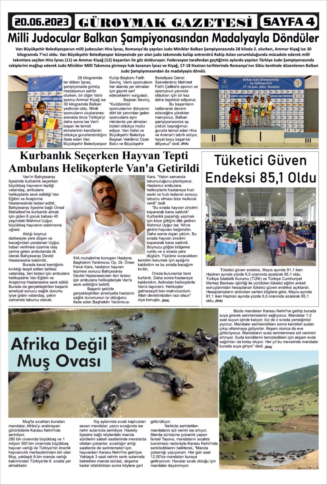 Güroymak Gazetesi  Sayılı Gazete Küpürü