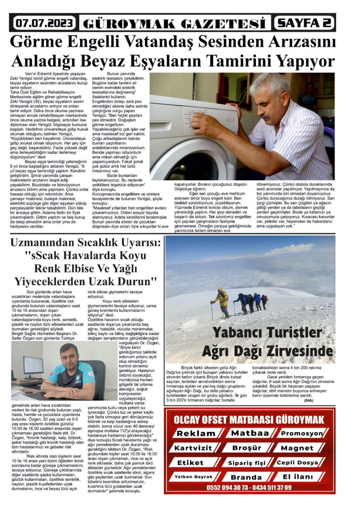 Güroymak Gazetesi  Sayılı Gazete Küpürü