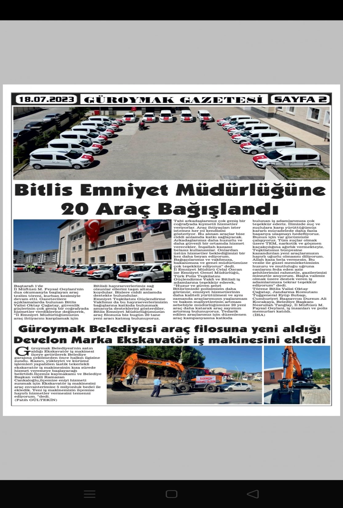 Güroymak Gazetesi  Sayılı Gazete Küpürü