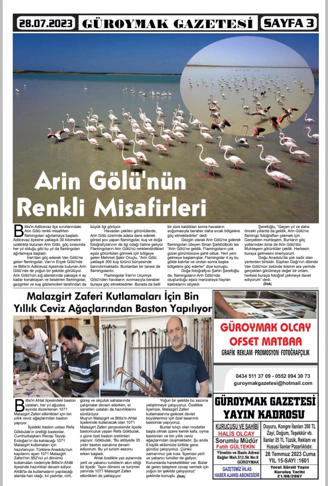 Güroymak Gazetesi  Sayılı Gazete Küpürü