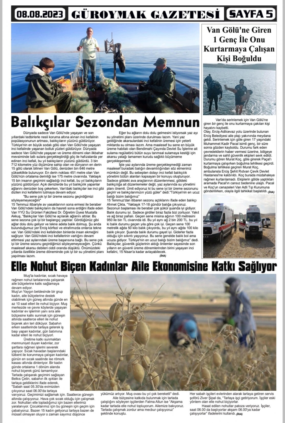 Güroymak Gazetesi  Sayılı Gazete Küpürü