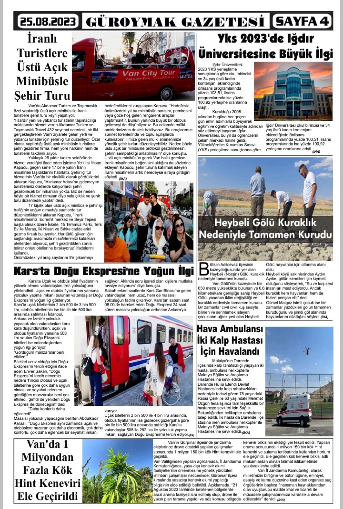 Güroymak Gazetesi  Sayılı Gazete Küpürü