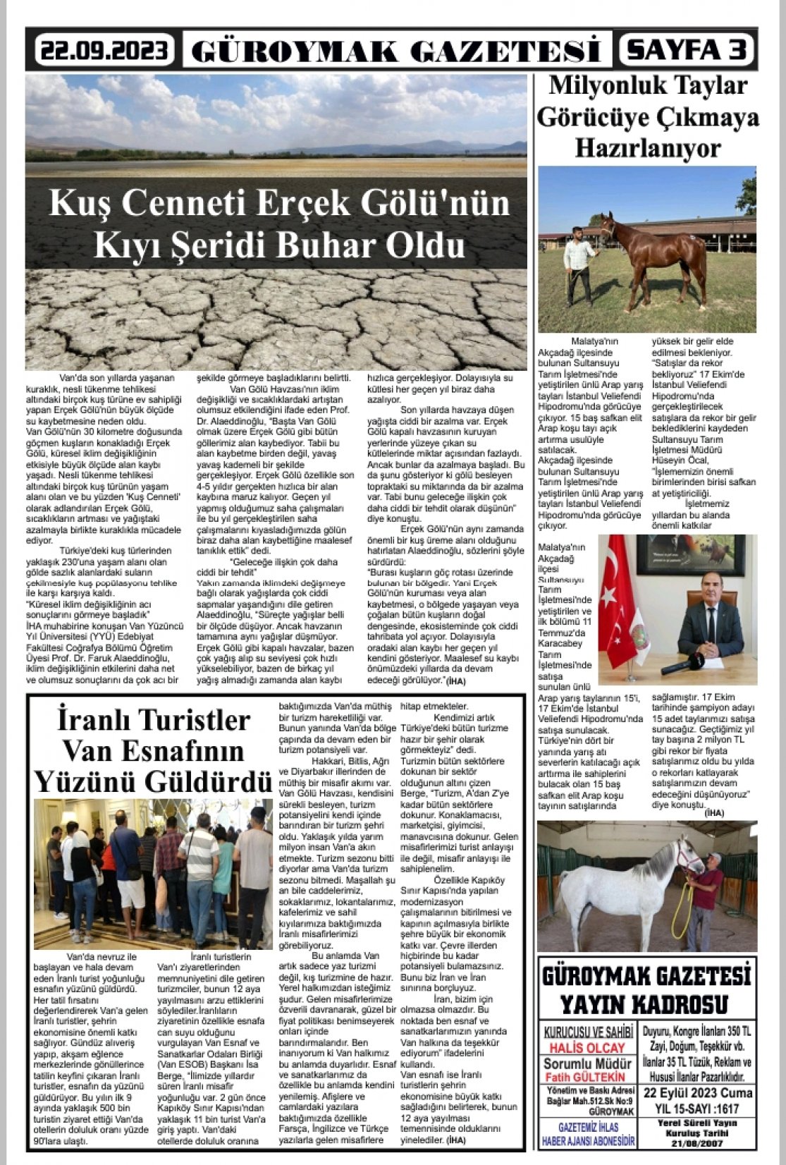 Güroymak Gazetesi  Sayılı Gazete Küpürü