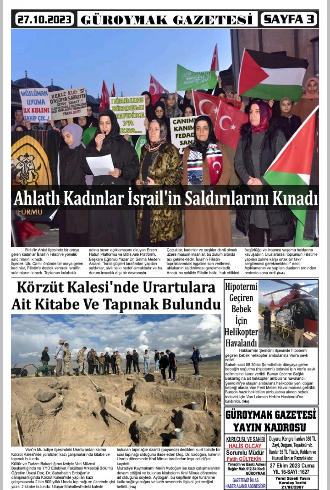 Güroymak Gazetesi  Sayılı Gazete Küpürü