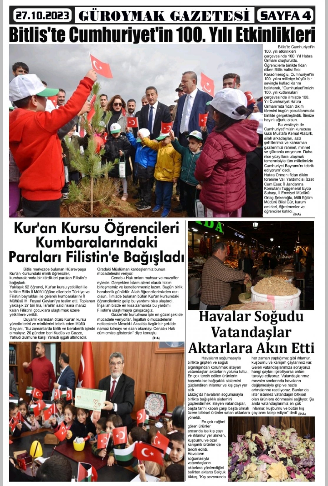 Güroymak Gazetesi  Sayılı Gazete Küpürü