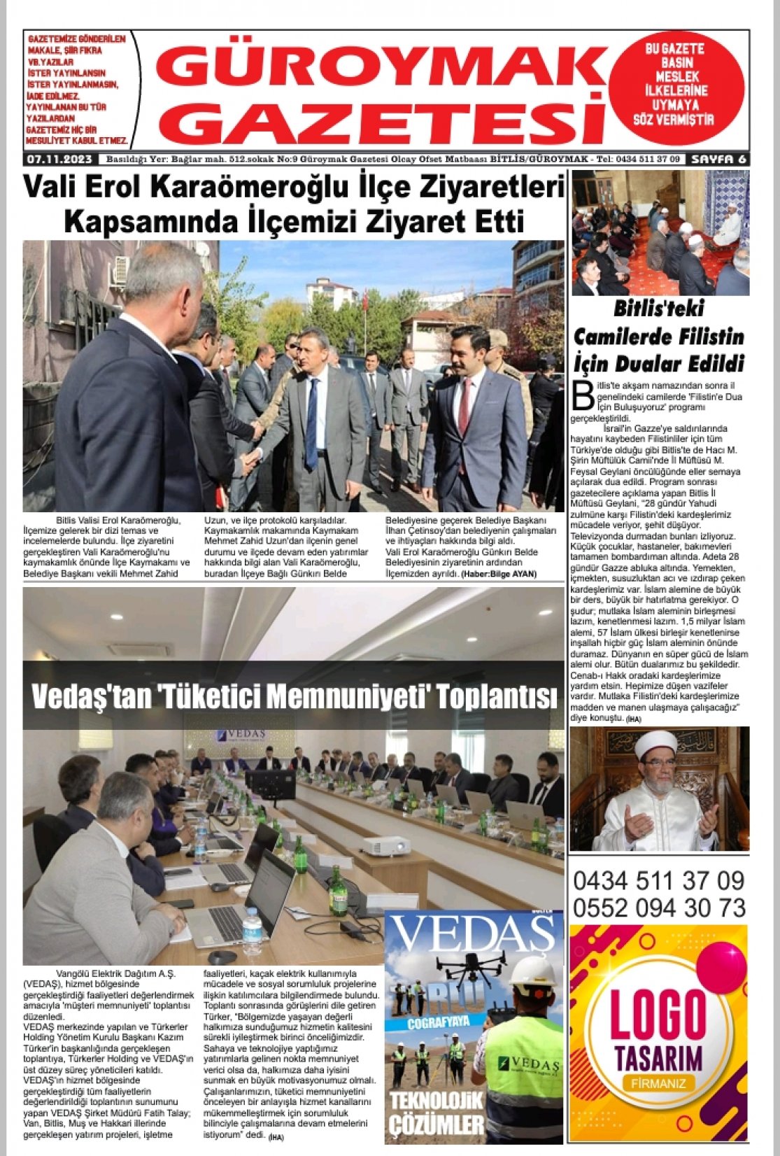 Güroymak Gazetesi  Sayılı Gazete Küpürü