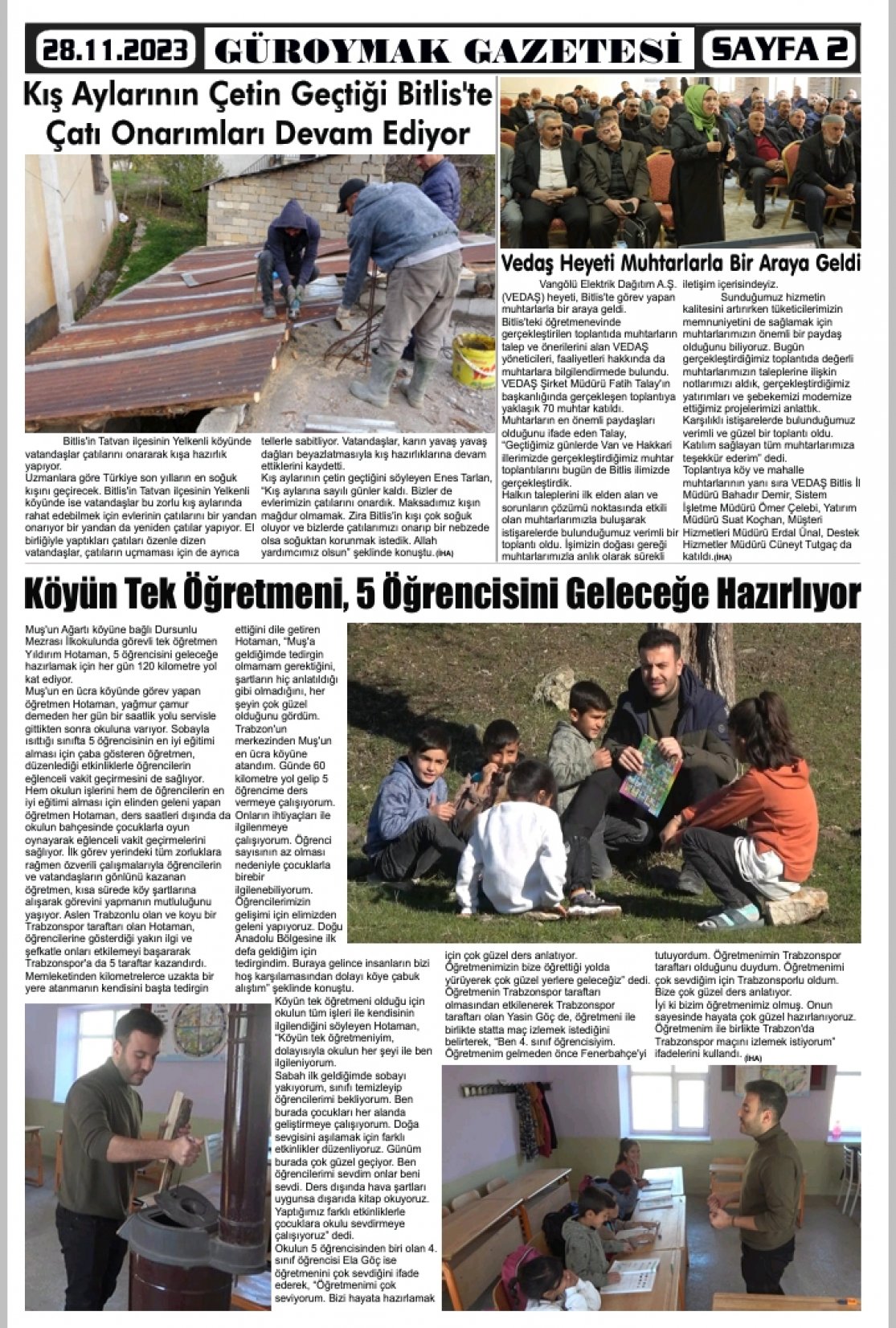 Güroymak Gazetesi  Sayılı Gazete Küpürü