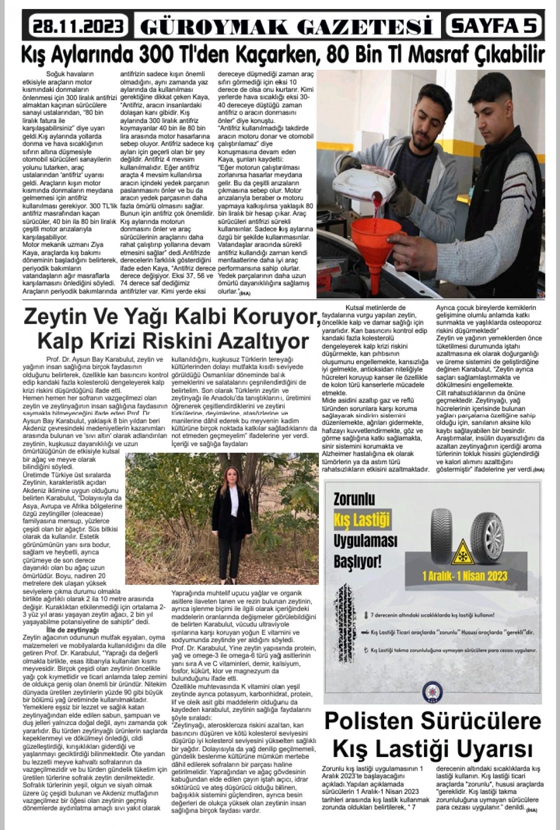 Güroymak Gazetesi  Sayılı Gazete Küpürü