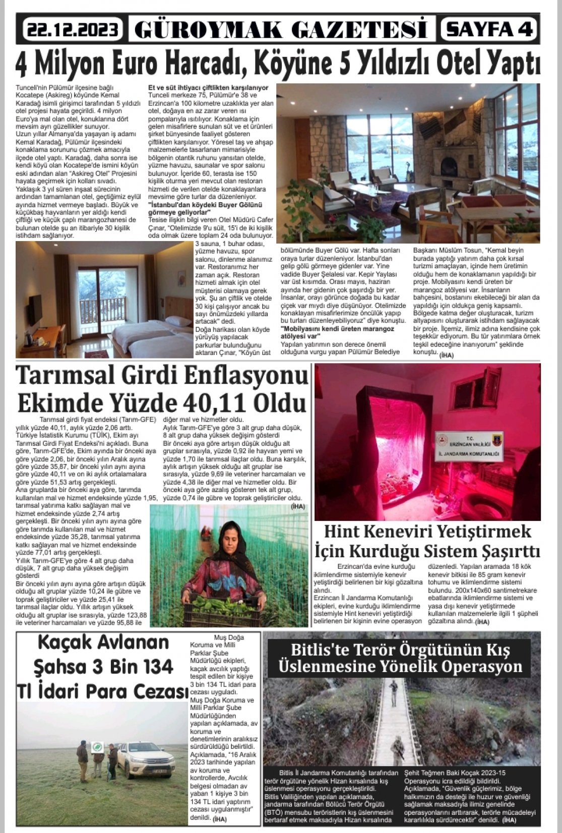 Güroymak Gazetesi  Sayılı Gazete Küpürü