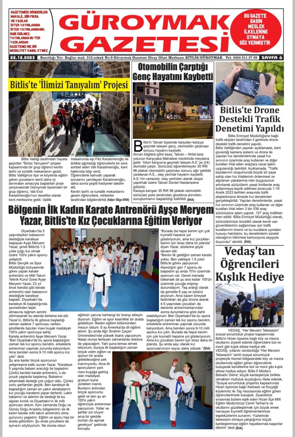 Güroymak Gazetesi  Sayılı Gazete Küpürü