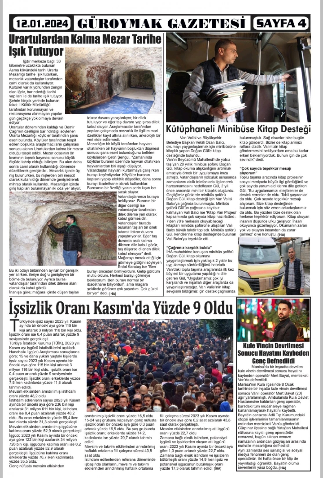 Güroymak Gazetesi  Sayılı Gazete Küpürü