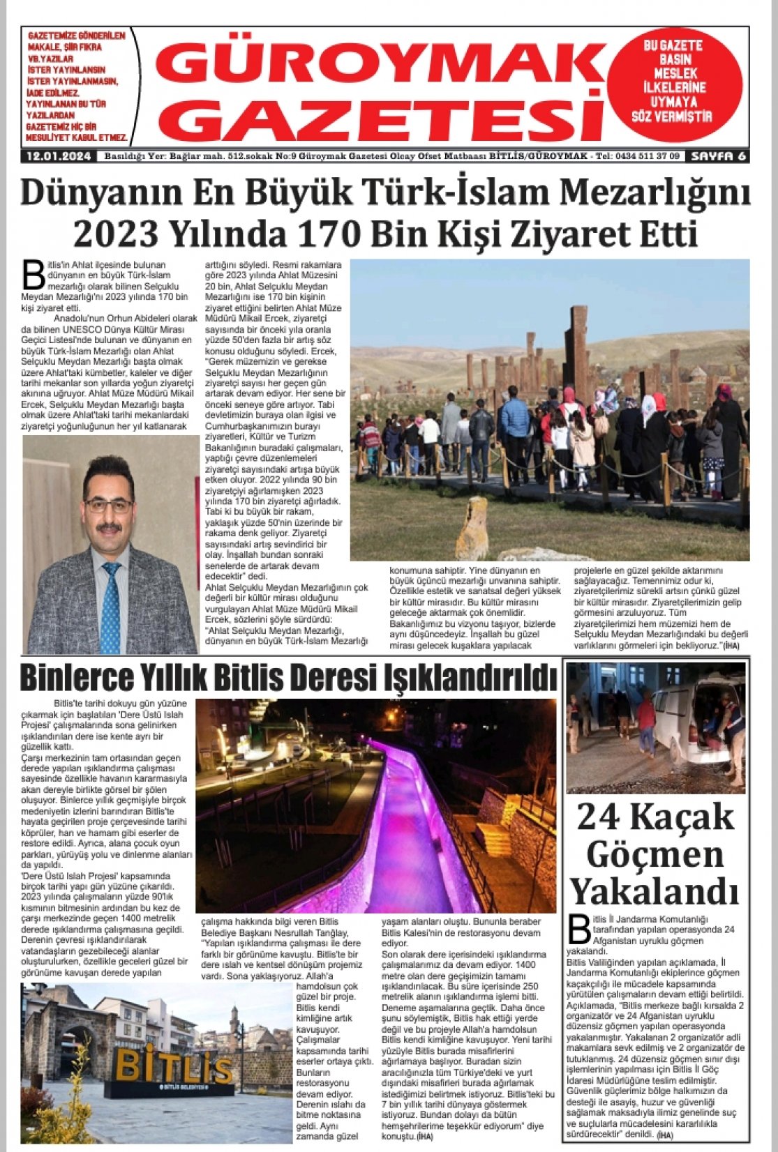 Güroymak Gazetesi  Sayılı Gazete Küpürü