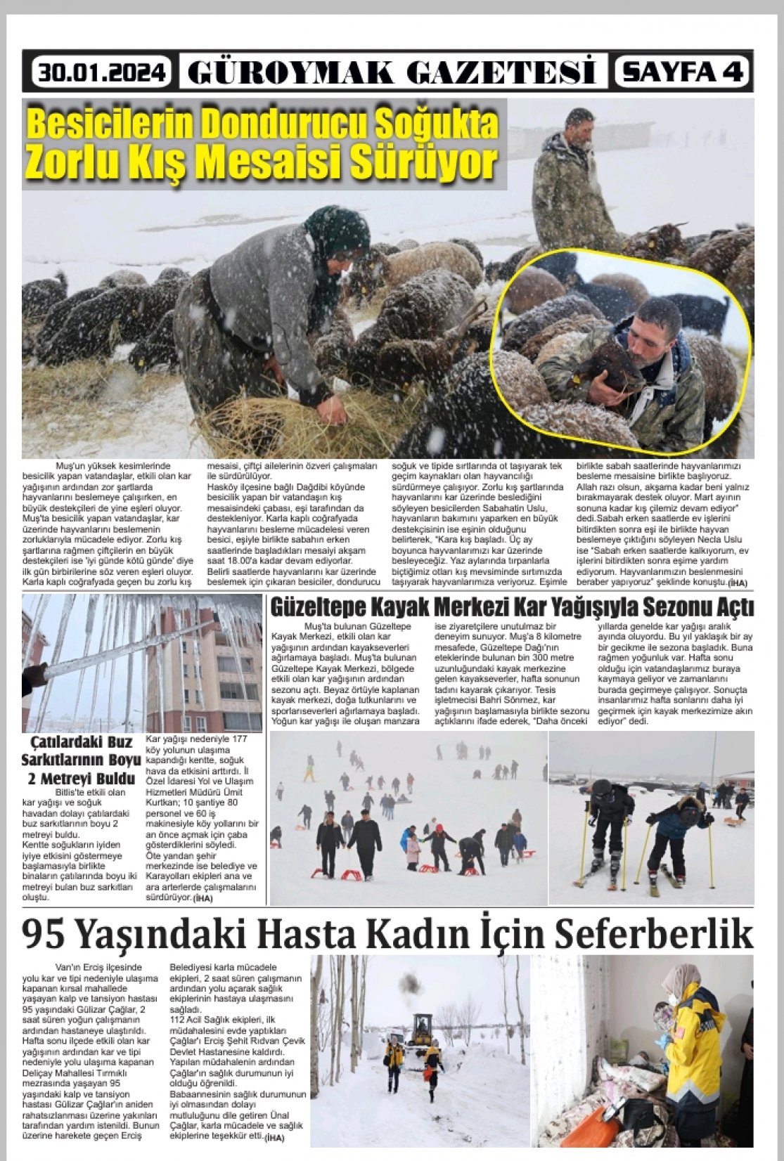 Güroymak Gazetesi  Sayılı Gazete Küpürü