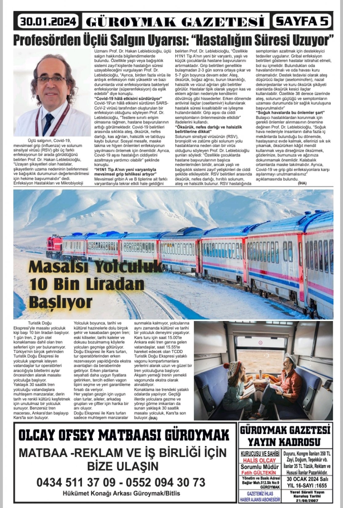 Güroymak Gazetesi  Sayılı Gazete Küpürü