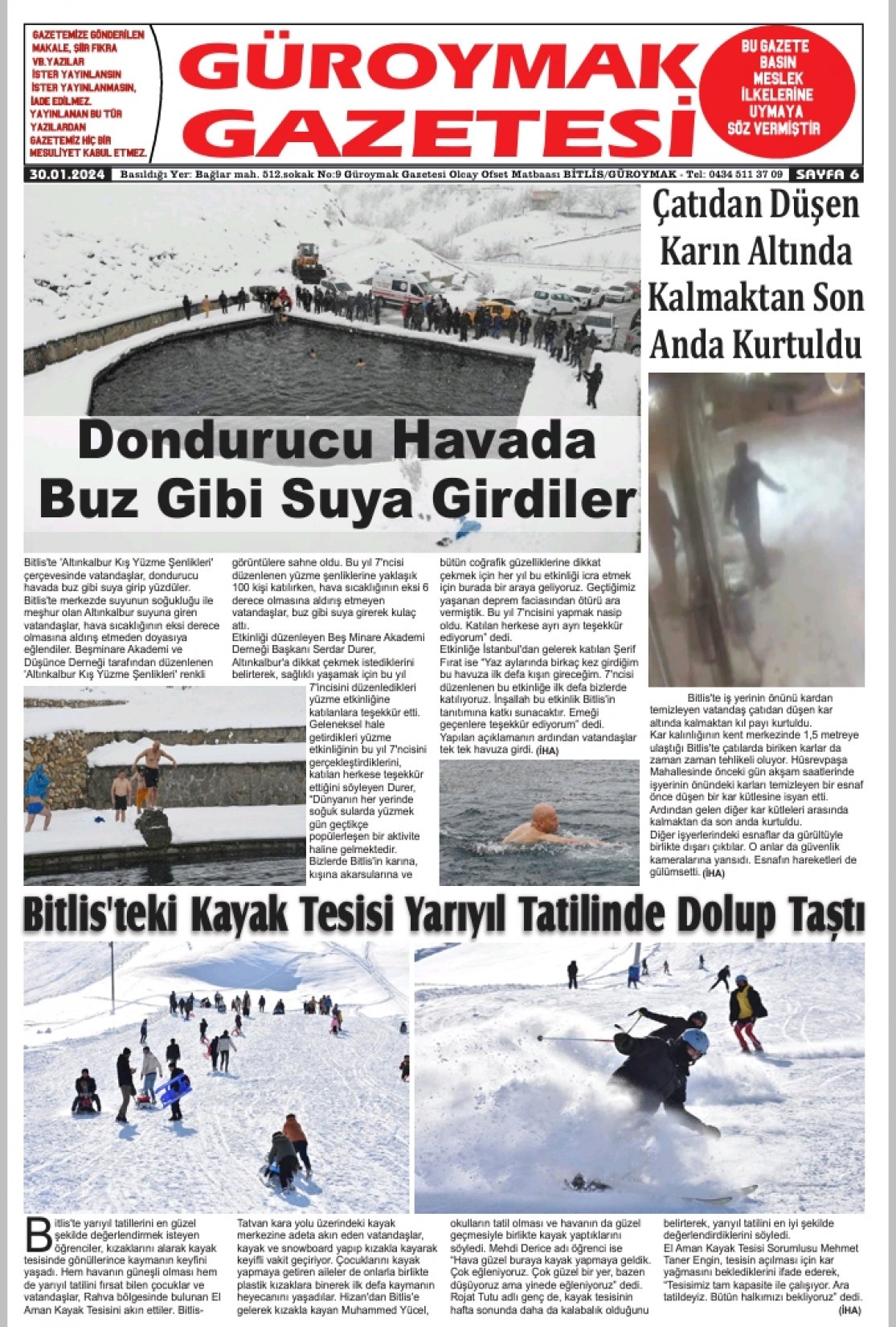 Güroymak Gazetesi  Sayılı Gazete Küpürü