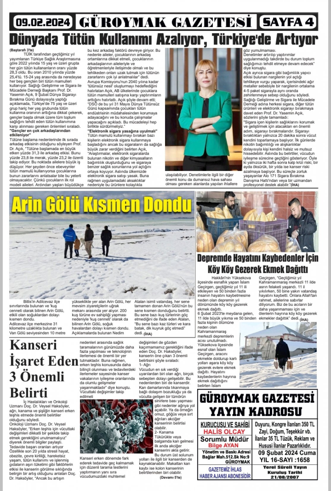 Güroymak Gazetesi  Sayılı Gazete Küpürü