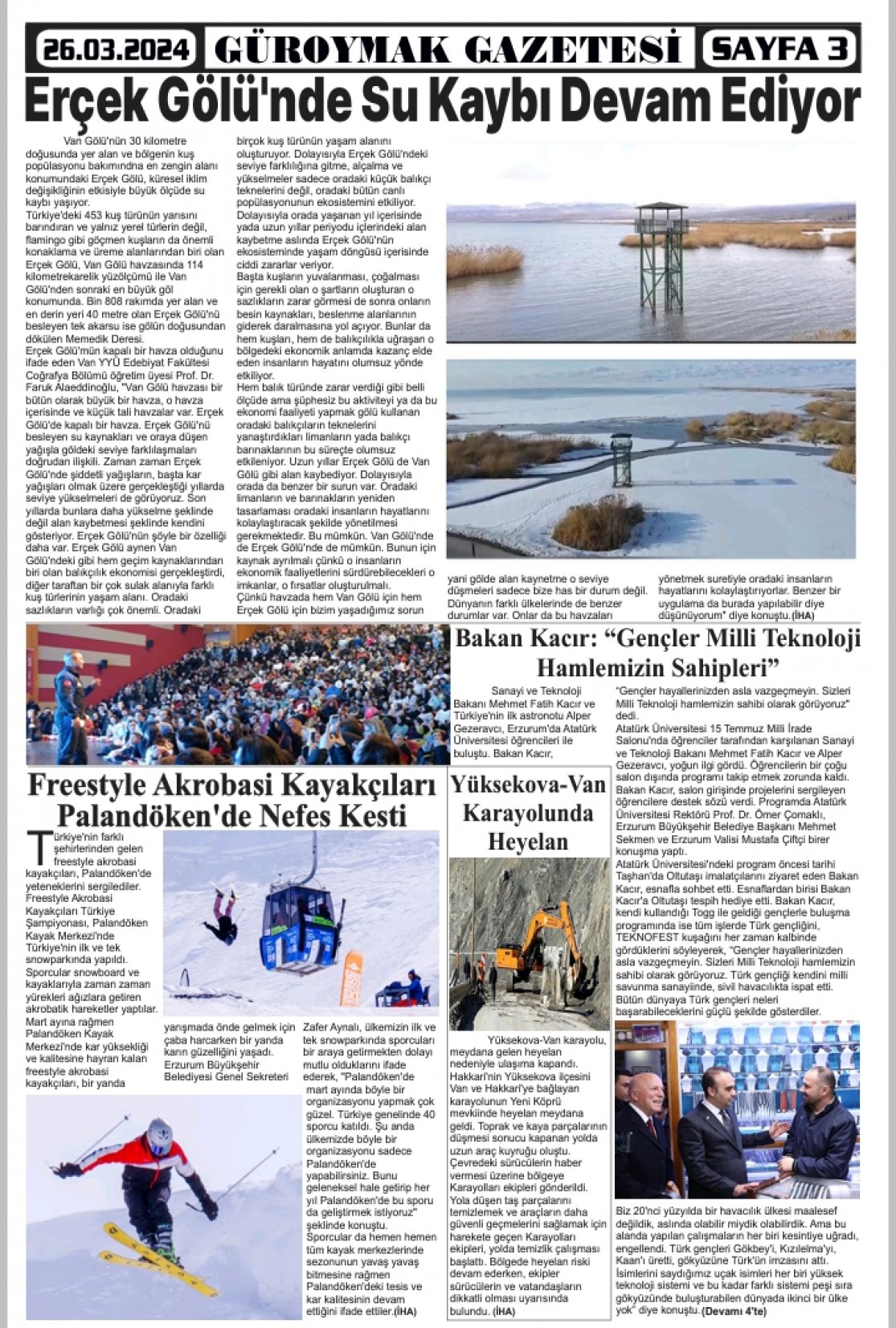 Güroymak Gazetesi  Sayılı Gazete Küpürü