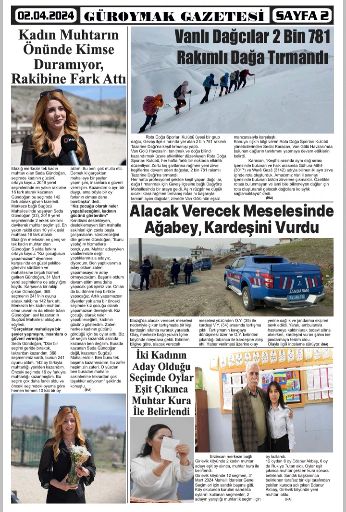 Güroymak Gazetesi  Sayılı Gazete Küpürü