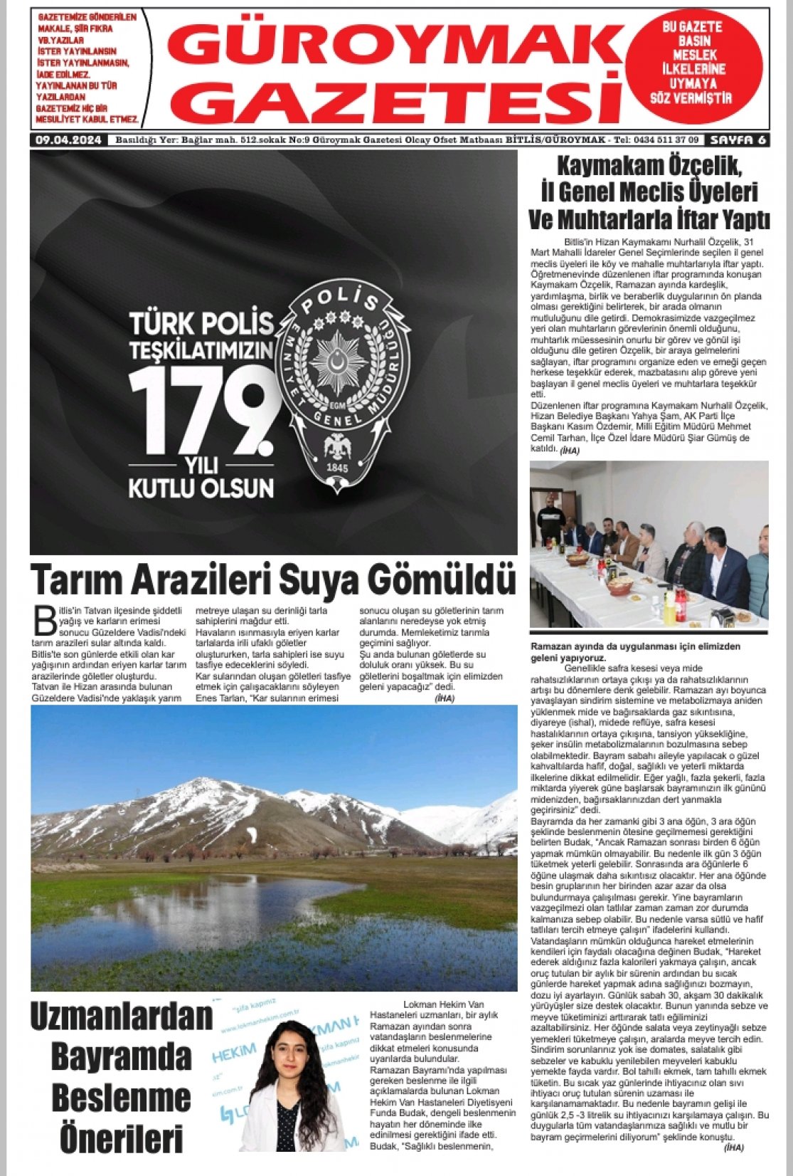 Güroymak Gazetesi  Sayılı Gazete Küpürü