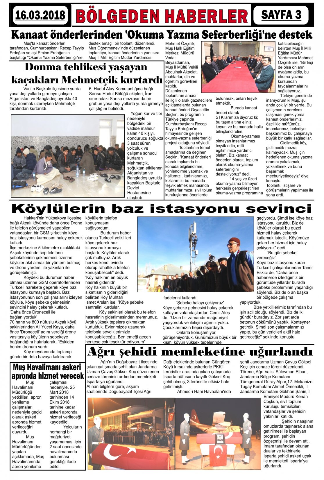 Güroymak Gazetesi  Sayılı Gazete Küpürü