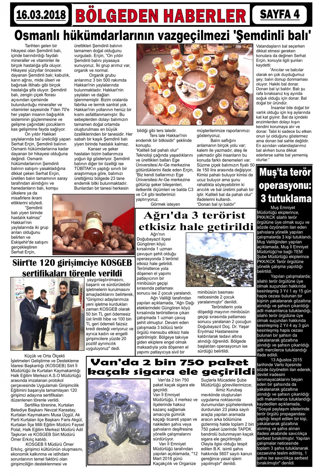 Güroymak Gazetesi  Sayılı Gazete Küpürü