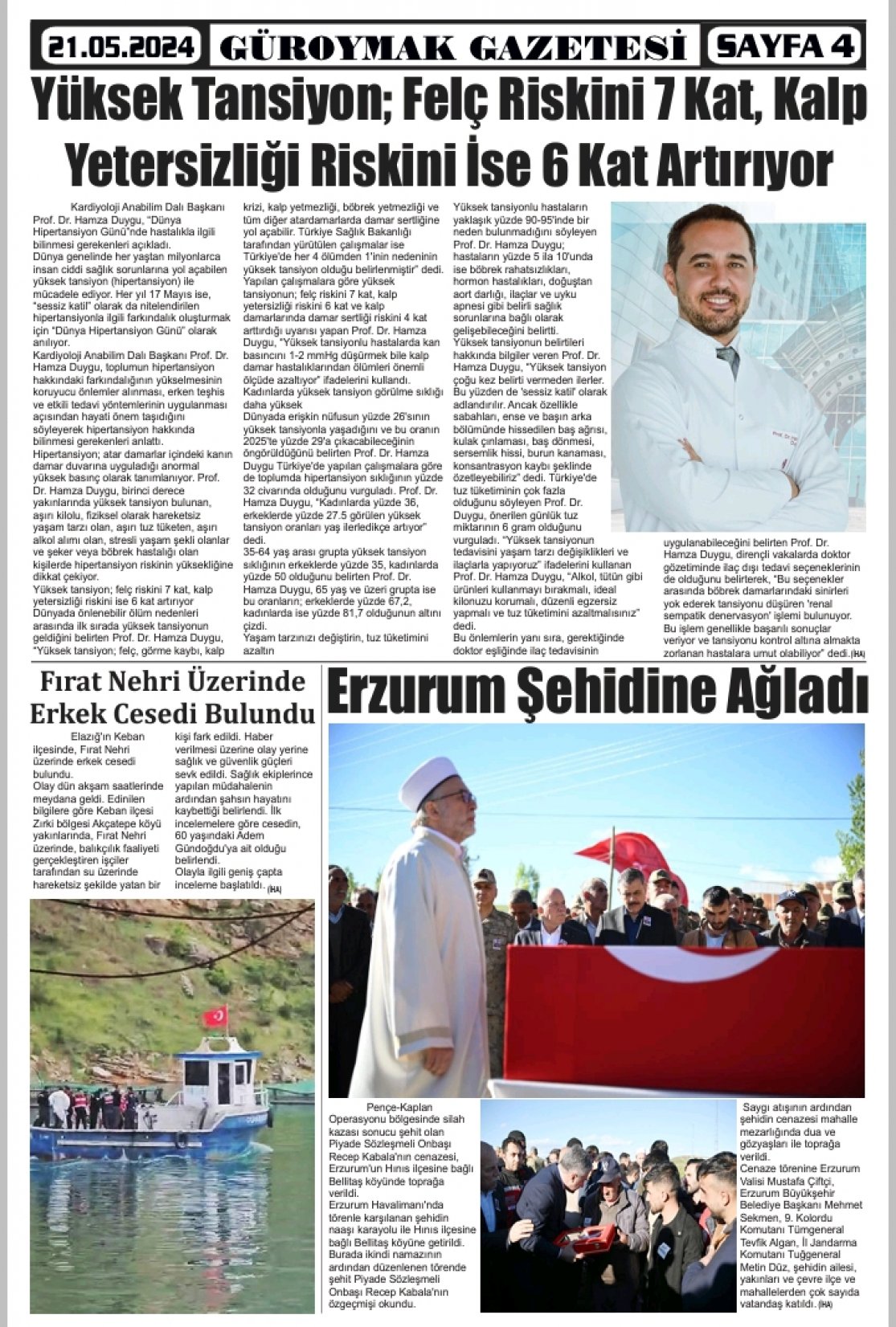 Güroymak Gazetesi  Sayılı Gazete Küpürü