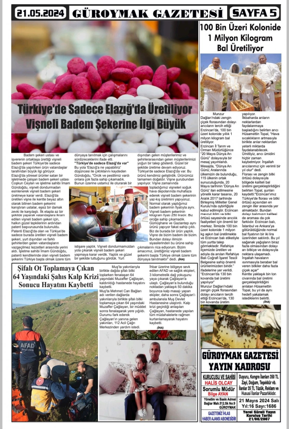 Güroymak Gazetesi  Sayılı Gazete Küpürü