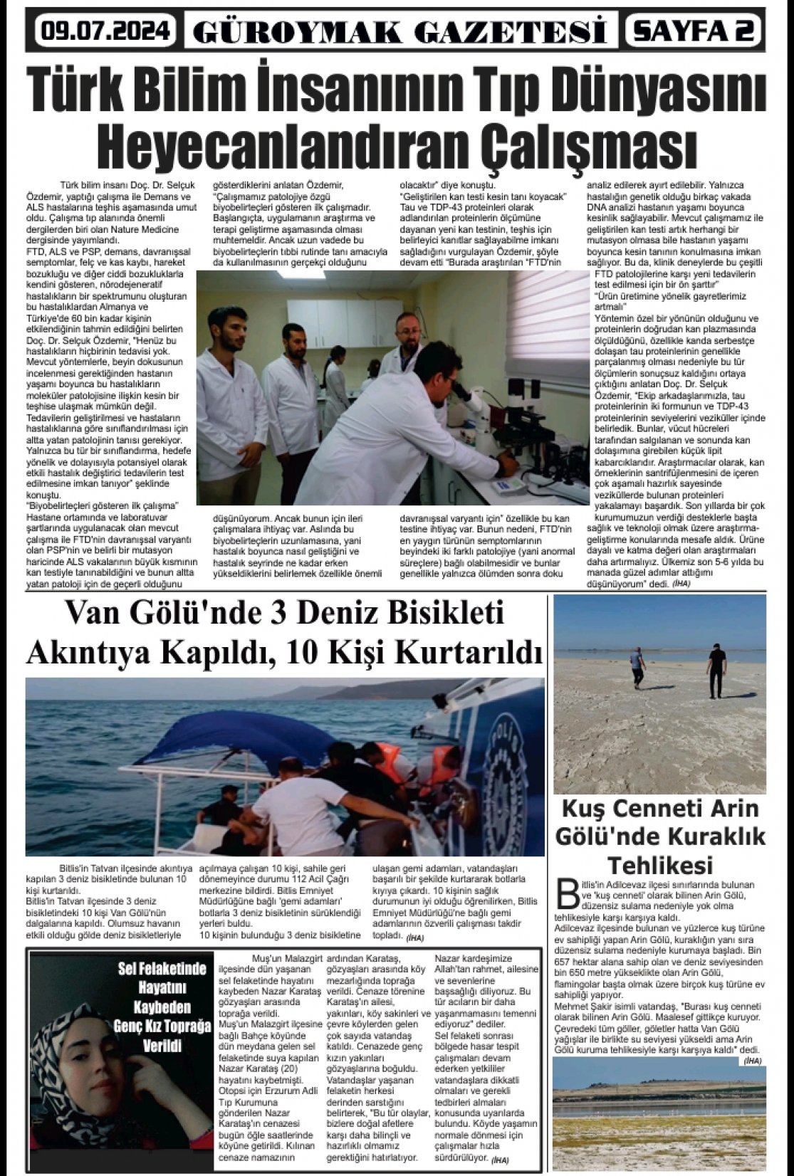 Güroymak Gazetesi  Sayılı Gazete Küpürü