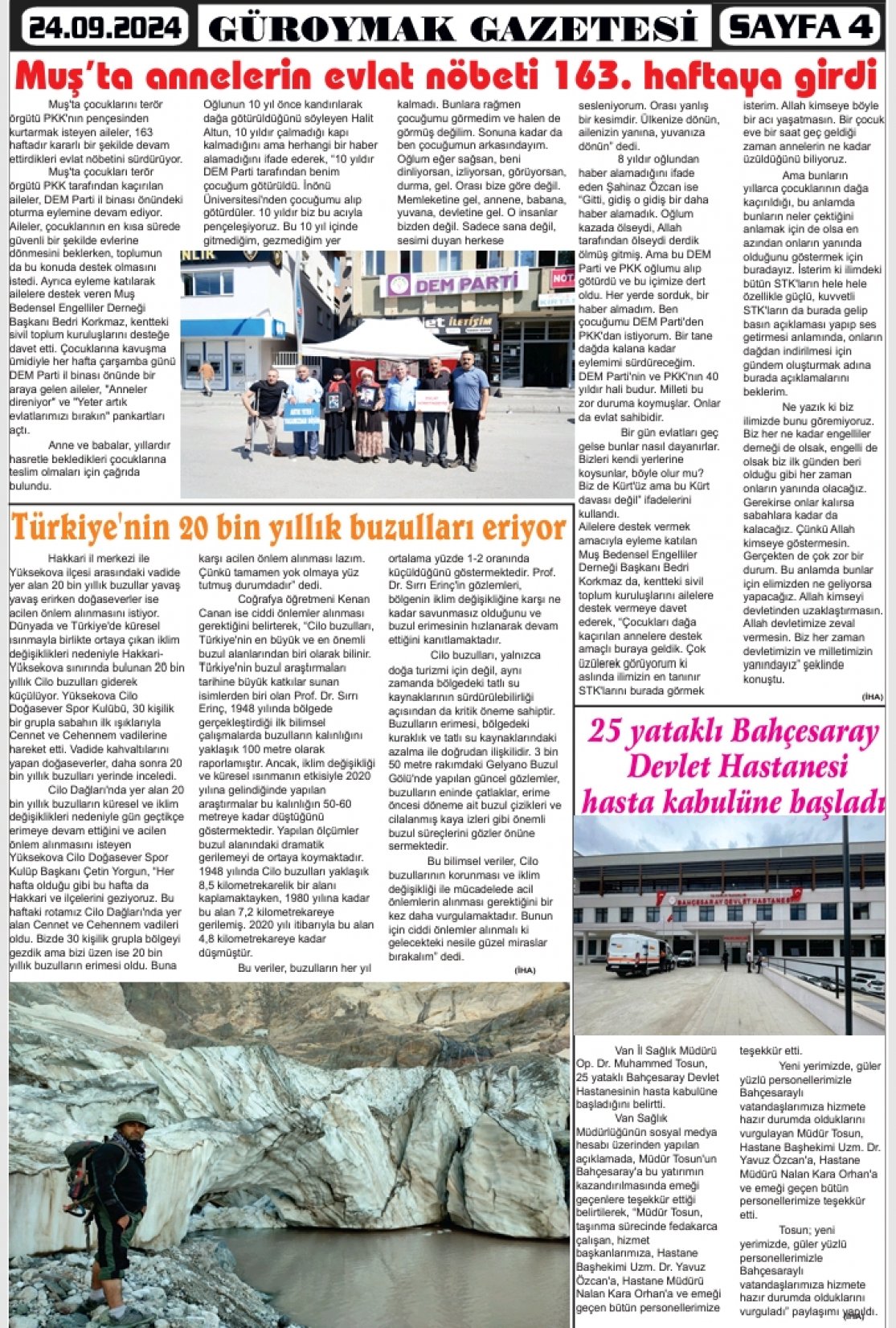 Güroymak Gazetesi  Sayılı Gazete Küpürü