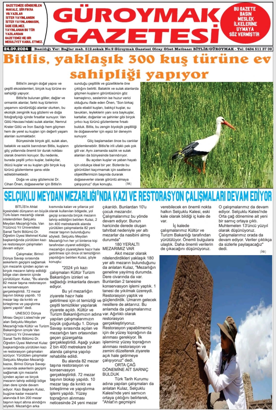 Güroymak Gazetesi  Sayılı Gazete Küpürü