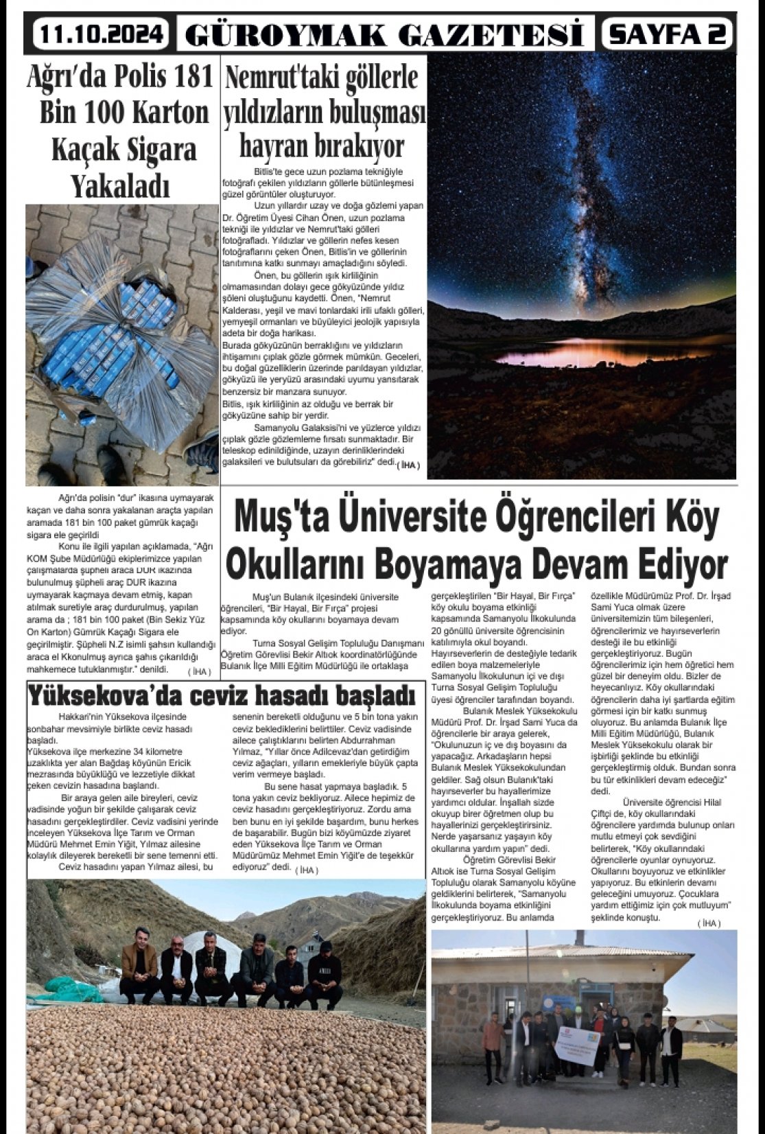 Güroymak Gazetesi  Sayılı Gazete Küpürü