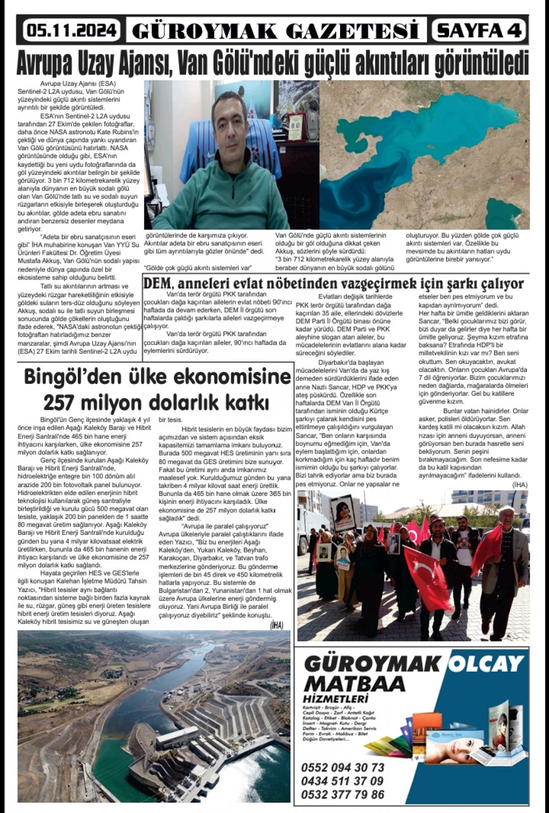 Güroymak Gazetesi  Sayılı Gazete Küpürü