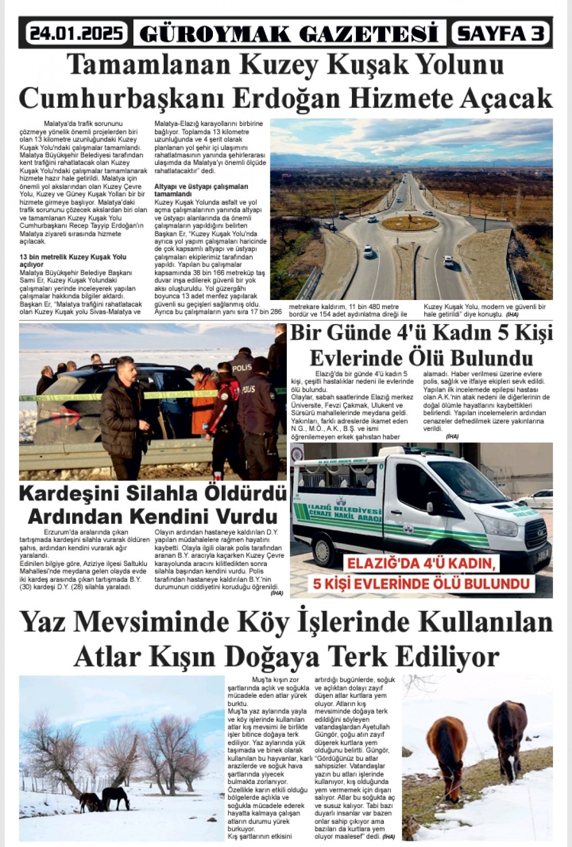 Güroymak Gazetesi  Sayılı Gazete Küpürü