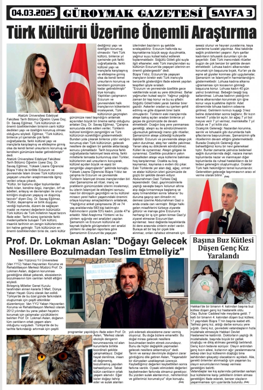Güroymak Gazetesi  Sayılı Gazete Küpürü