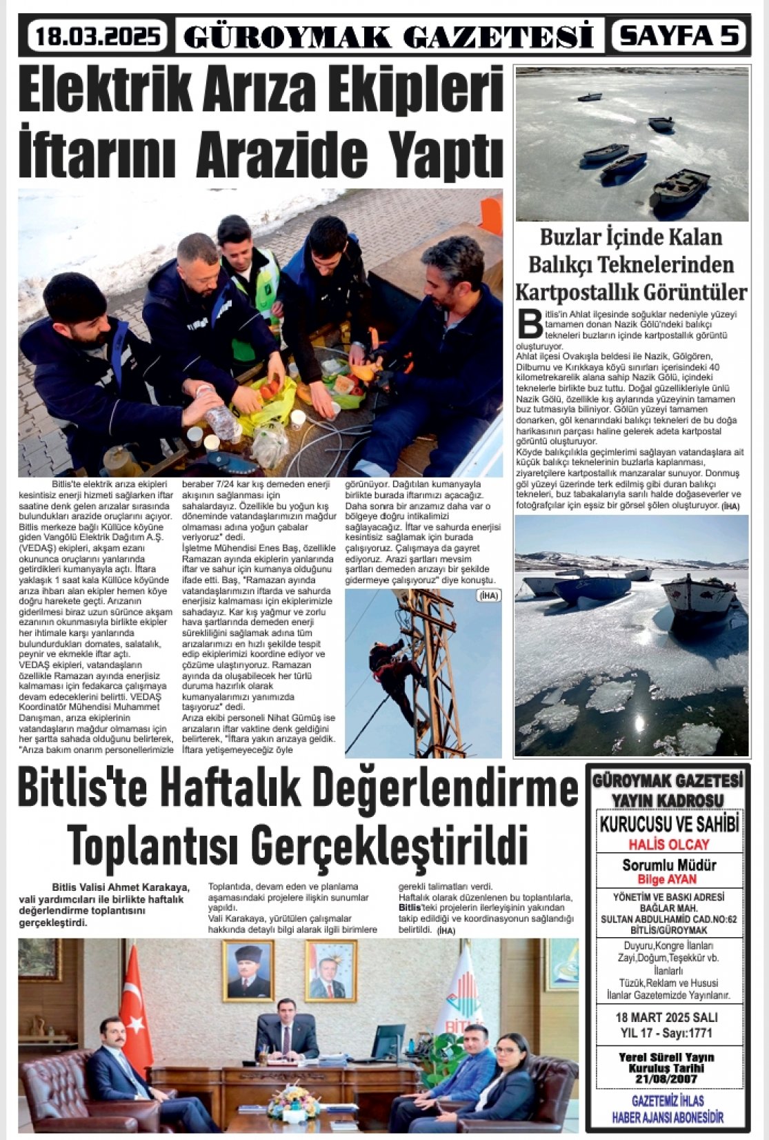 Güroymak Gazetesi  Sayılı Gazete Küpürü