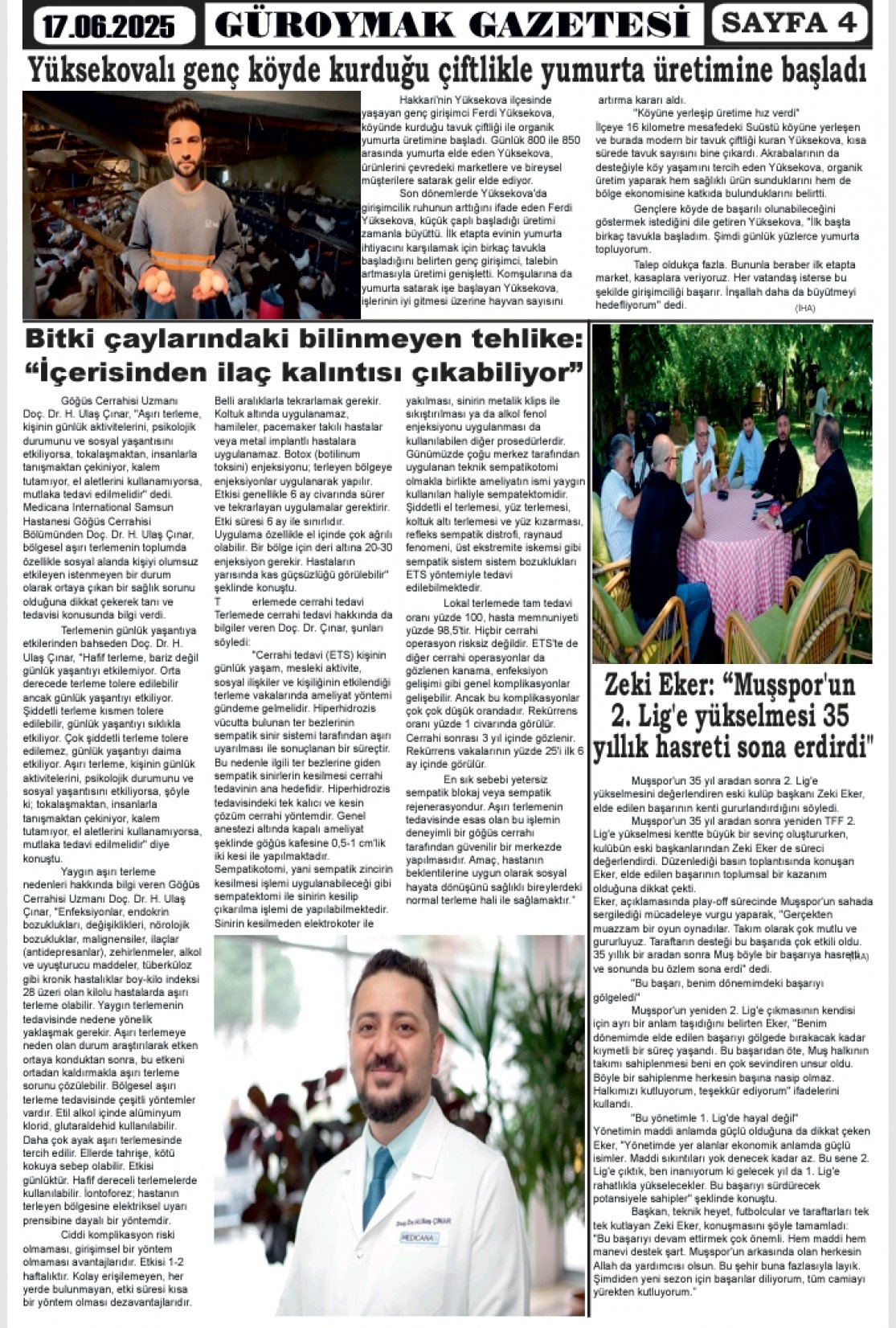 Güroymak Gazetesi  Sayılı Gazete Küpürü