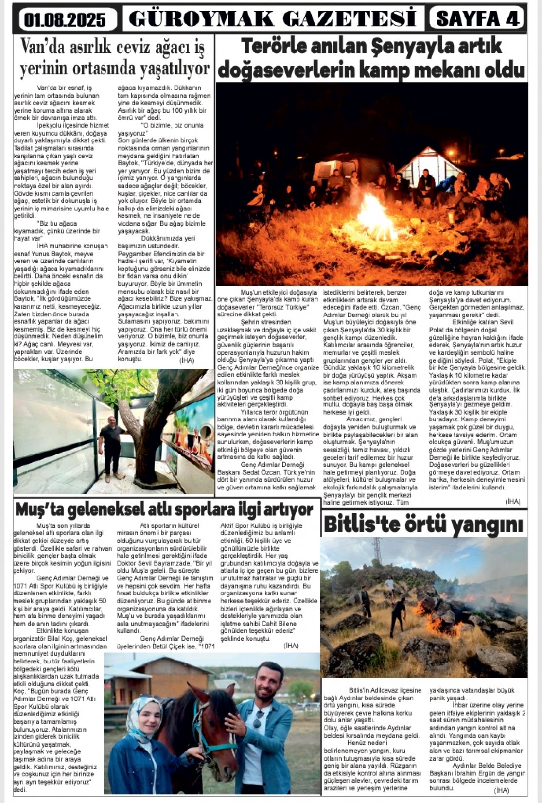 Güroymak Gazetesi  Sayılı Gazete Küpürü