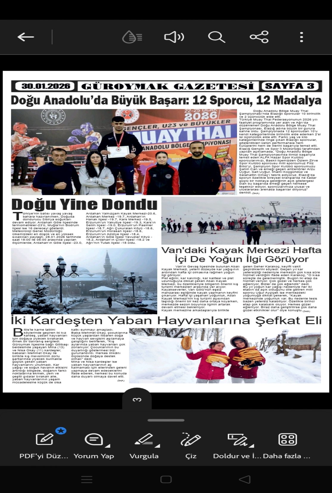 Güroymak Gazetesi  Sayılı Gazete Küpürü