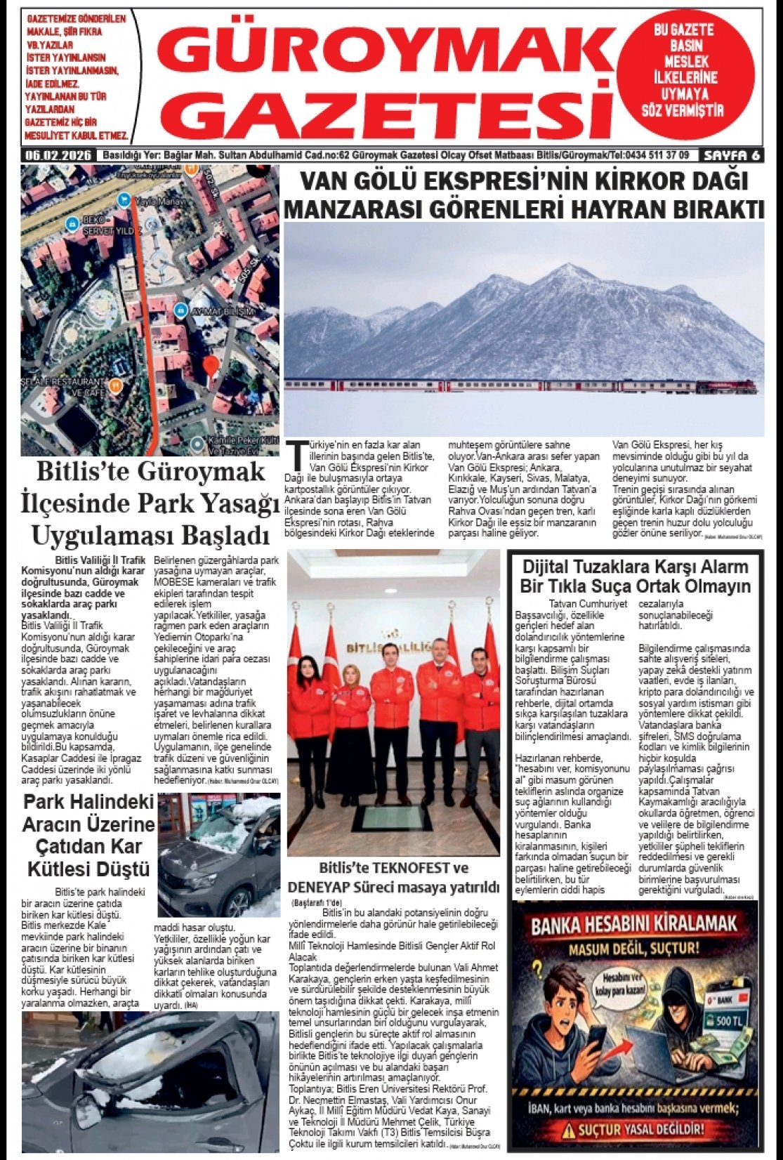 Güroymak Gazetesi  Sayılı Gazete Küpürü