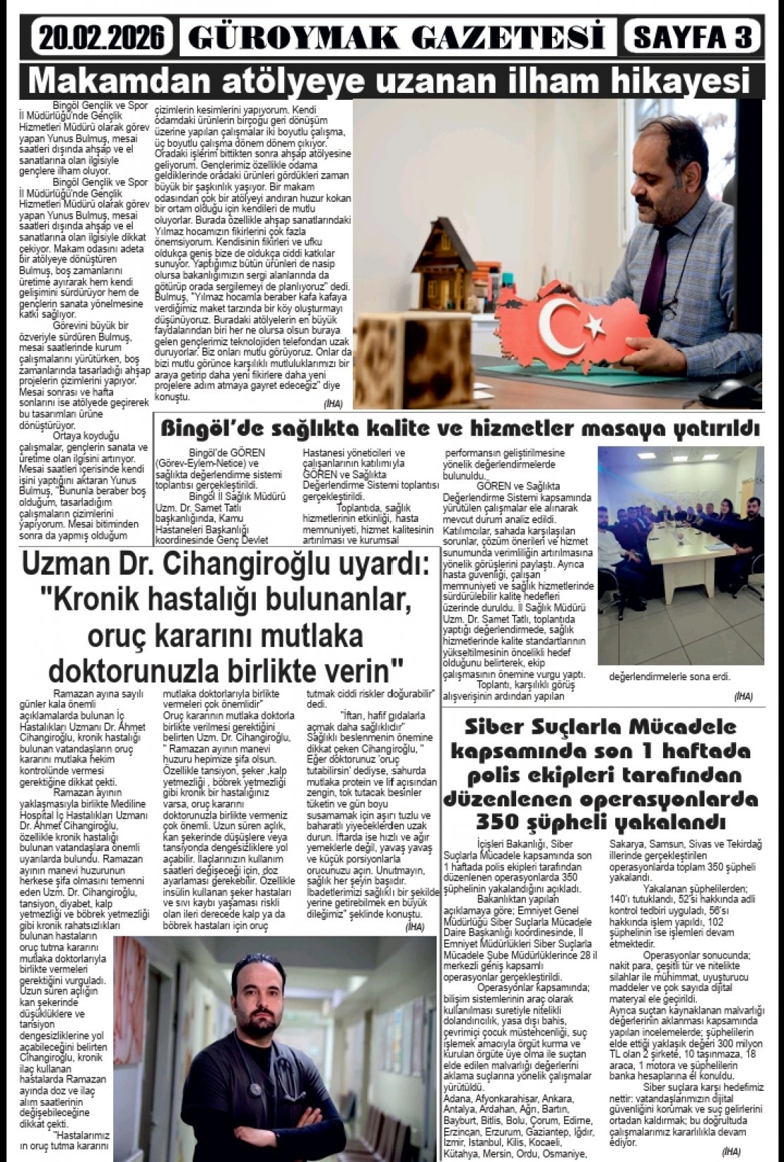Güroymak Gazetesi  Sayılı Gazete Küpürü