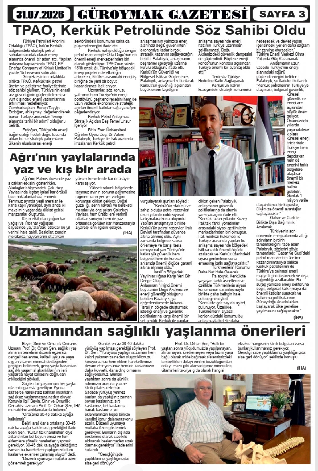 Güroymak Gazetesi  Sayılı Gazete Küpürü