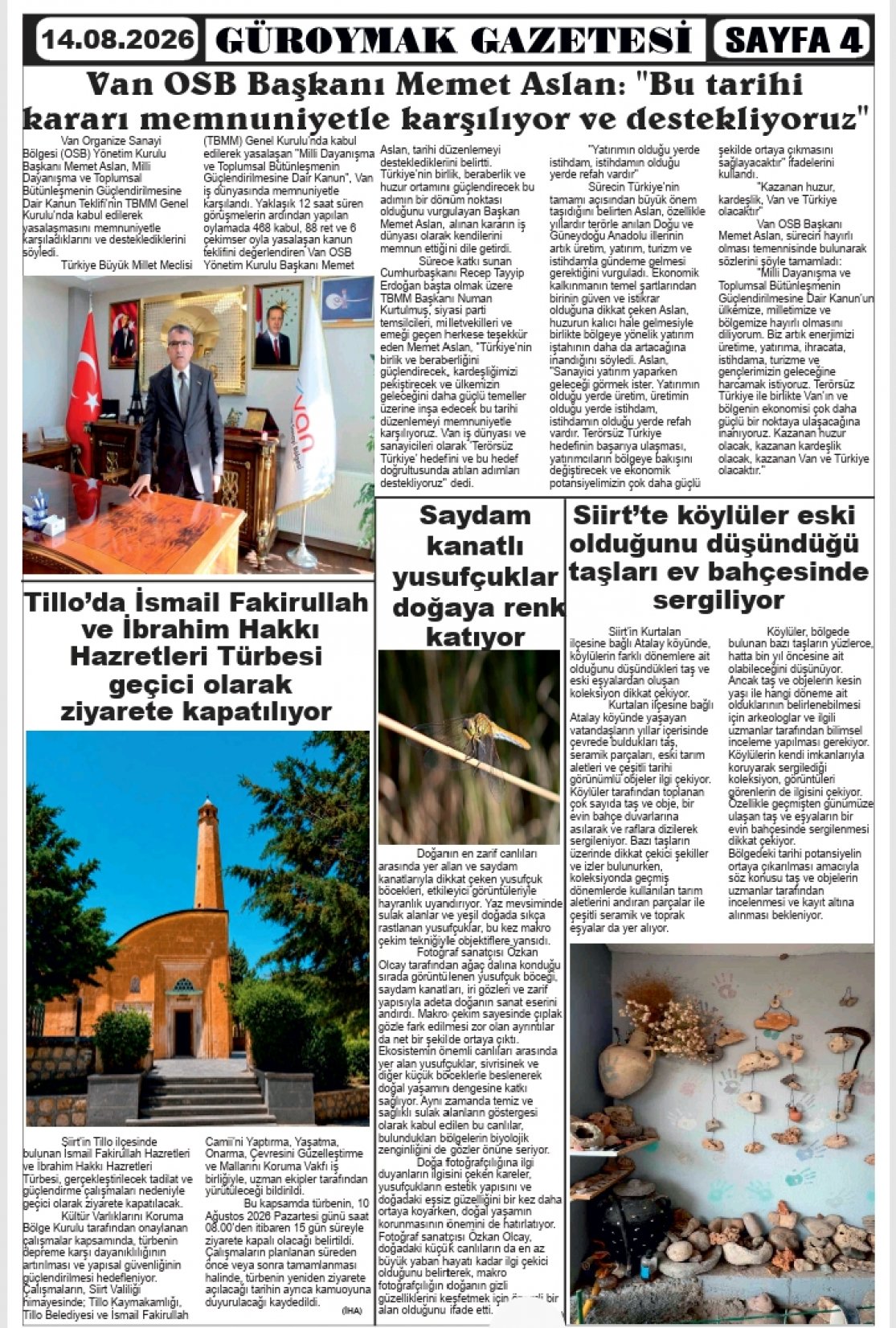 Güroymak Gazetesi  Sayılı Gazete Küpürü